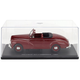 EDICOLA PEUGEOT 203 CABRIOLET 1953 - CON VETRINA - WITH SHOWCASE - RED 1/24