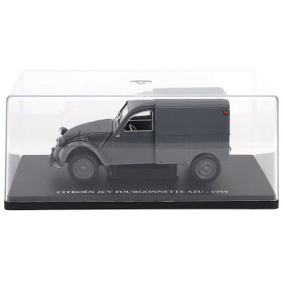 EDICOLA CITROEN 2CV VAN FOURGONETTE AZU 1959 - CON VETRINA - WITH SHOWCASE - GREY 1/24