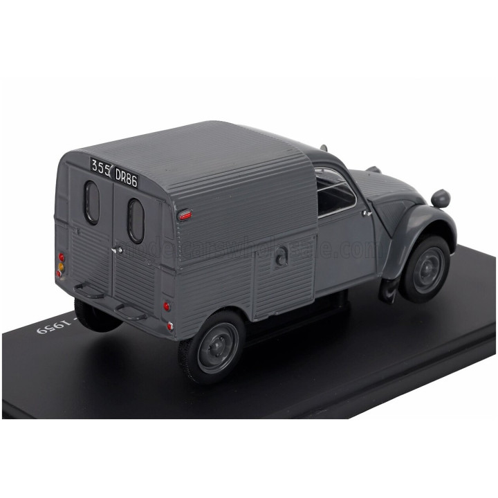 EDICOLA CITROEN 2CV VAN FOURGONETTE AZU 1959 - CON VETRINA - WITH SHOWCASE - GREY 1/24