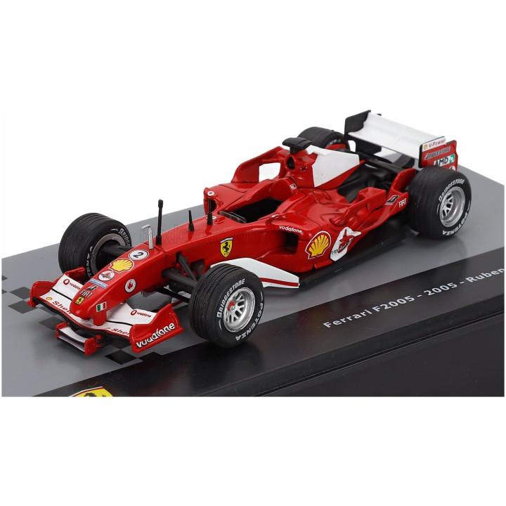 EDICOLA FERRARI F1 F2005 N 2 SEASON 2005 RUBENS BARRICHELLO - CON VETRINA - WITH SHOWCASE - RED 1/43