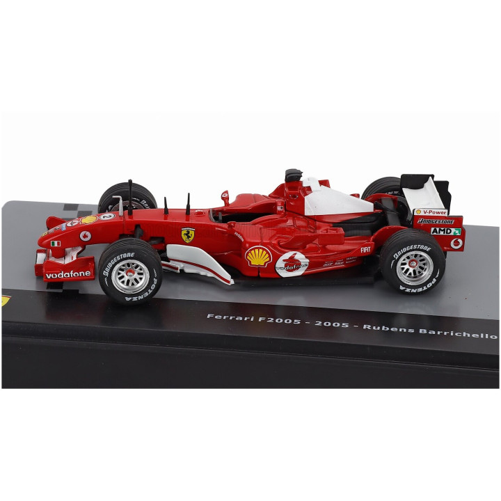 EDICOLA FERRARI F1 F2005 N 2 SEASON 2005 RUBENS BARRICHELLO - CON VETRINA - WITH SHOWCASE - RED 1/43