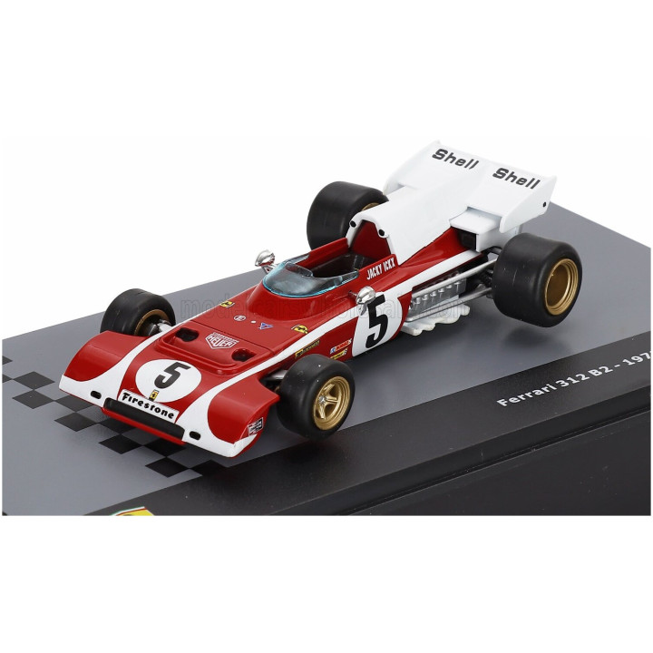 EDICOLA FERRARI F1 312B2 N 5 SEASON 1972 JACKY ICKX - CON VETRINA - WITH SHOWCASE - RED WHITE 1/43