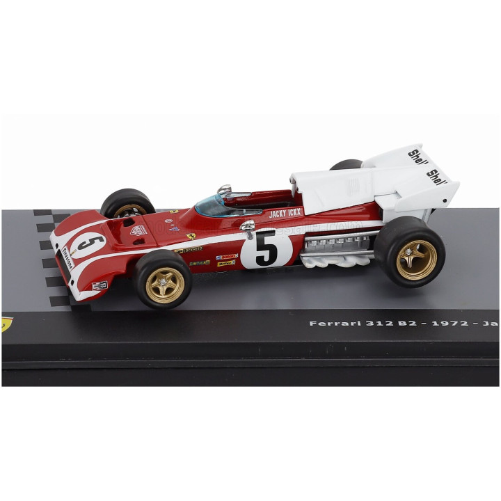 EDICOLA FERRARI F1 312B2 N 5 SEASON 1972 JACKY ICKX - CON VETRINA - WITH SHOWCASE - RED WHITE 1/43