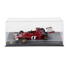 EDICOLA FERRARI F1 312 B3 N 4 SEASON 1973 ARTURO MERZARIO - CON VETRINA - WITH SHOWCASE - RED SILVER 1/43