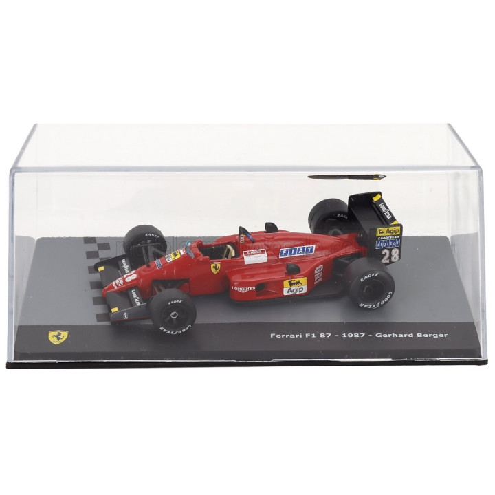 EDICOLA FERRARI F1 87 N 28 SEASON 1987 GERHARD BERGER - CON VETRINA - WITH SHOWCASE - RED 1/43