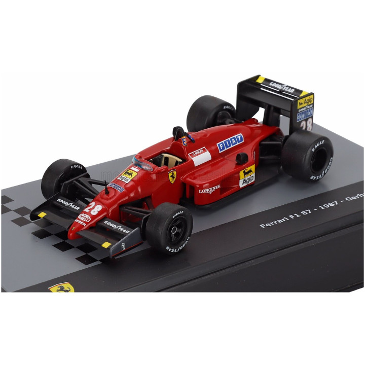 EDICOLA FERRARI F1 87 N 28 SEASON 1987 GERHARD BERGER - CON VETRINA - WITH SHOWCASE - RED 1/43