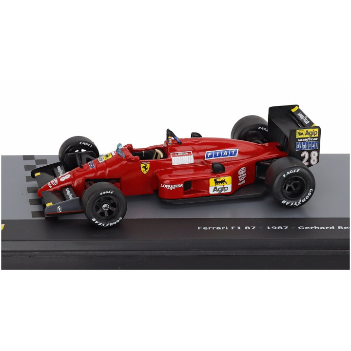 EDICOLA FERRARI F1 87 N 28 SEASON 1987 GERHARD BERGER - CON VETRINA - WITH SHOWCASE - RED 1/43