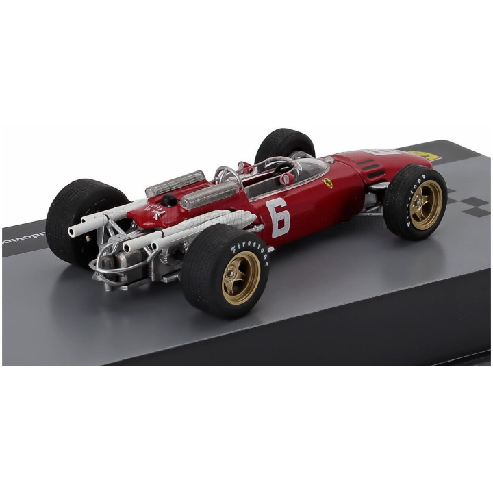 EDICOLA FERRARI F1 312 F1-66 N 6 SEASON 1966 LUDOVICO SCARFIOTTI - CON VETRINA - WITH SHOWCASE - RED 1/43