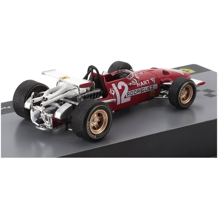 EDICOLA FERRARI F1 312 TEAM N.A.R.T. N 12 SEASON 1969 PEDRO RODRIGUEZ - CON VETRINA - WITH SHOWCASE - RED WHITE 1/43