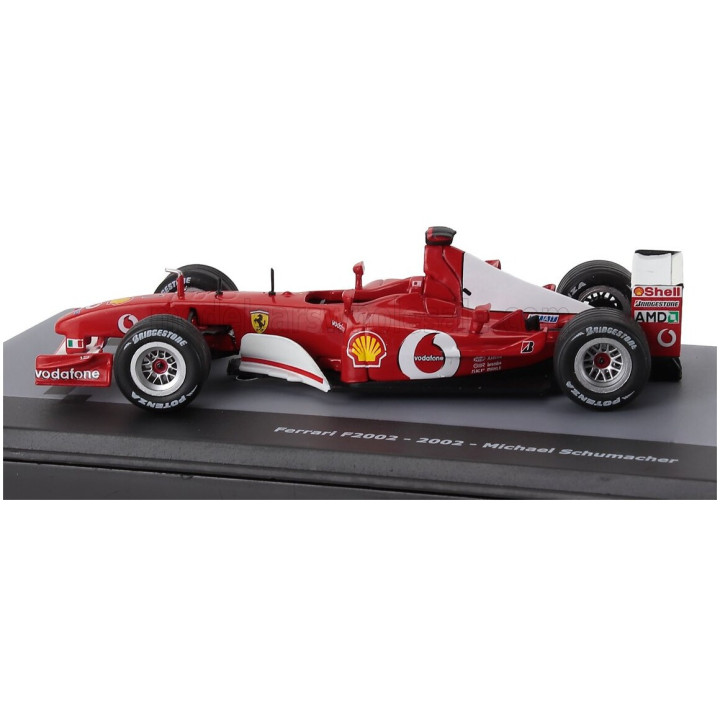 EDICOLA FERRARI F1 F2002 N 1 WORLD CHAMPION SEASON 2002 MICHAEL SCHUMACHER - CON VETRINA - WITH SHOWCASE - RED WHITE 1/43
