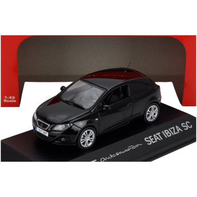 EDICOLA SEAT NEW IBIZA SPORT COUPE 3-DOOR 2009 - BLACK MET 1/43