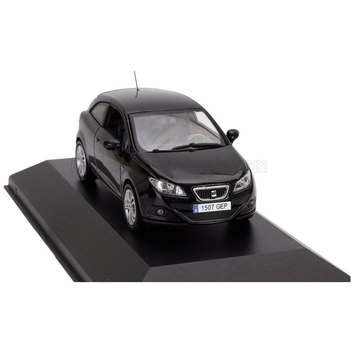 EDICOLA SEAT NEW IBIZA SPORT COUPE 3-DOOR 2009 - BLACK MET 1/43