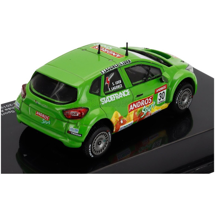 EDICOLA ANDROS SPORT-01 N 30 E-TROPHEE ANDROS STADE DE FRANCE 2018-2019 SEBASTIEN LOEB - CON VETRINA - WITH SHOWCASE - GREEN