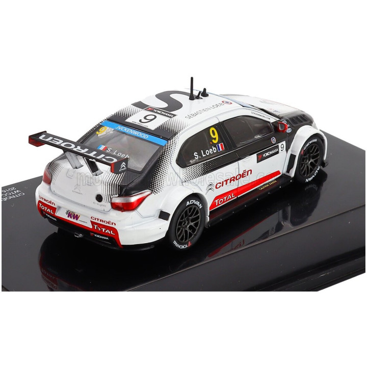 EDICOLA CITROEN C-ELYSEE N 9 WTCC RACE OF ARGENTINA 2015 SEBASTIEN LOEB - CON VETRINA - WITH SHOWCASE - WHITE BLACK RED 1/43