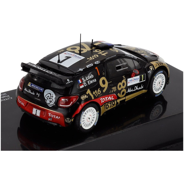 EDICOLA CITROEN DS3 WRC N 1 RALLY DE FRANCE ALSACE 2013 SEBASTIEN LOEB - DANIEL ELENA - CON VETRINA - WITH SHOWCASE - MATT