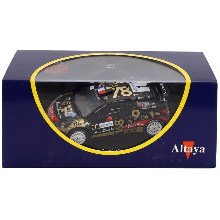 EDICOLA CITROEN DS3 WRC N 1 RALLY DE FRANCE ALSACE 2013 SEBASTIEN LOEB - DANIEL ELENA - CON VETRINA - WITH SHOWCASE - MATT
