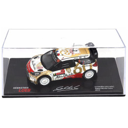 EDICOLA CITROEN DS3 WRC N 4 RALLY MONTECARLO 2015 SEBASTIEN LOEB - DANIEL ELENA - CON VETRINA - WITH SHOWCASE - RED GOLD WHITE
