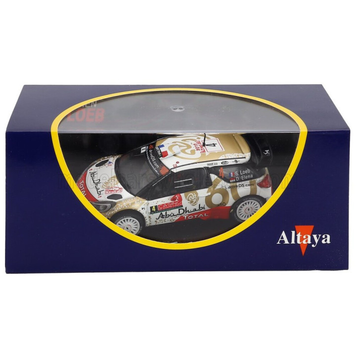 EDICOLA CITROEN DS3 WRC N 4 RALLY MONTECARLO 2015 SEBASTIEN LOEB - DANIEL ELENA - CON VETRINA - WITH SHOWCASE - RED GOLD WHITE