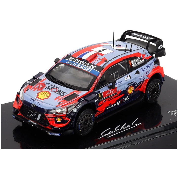 EDICOLA HYUNDAI i20 WRC N 9 3rd RALLY TURKEY 2020 SEBASTIEN LOEB - DANIEL ELENA - CON VETRINA - WITH SHOWCASE - LIGHT BLUE RED