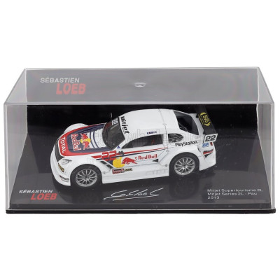 EDICOLA CITROEN MITJET N 22 2L SERIES SUPERTOURISME PAU 2013 SEBASTIEN LOEB - CON VETRINA - WITH SHOWCASE - WHITE 1/43
