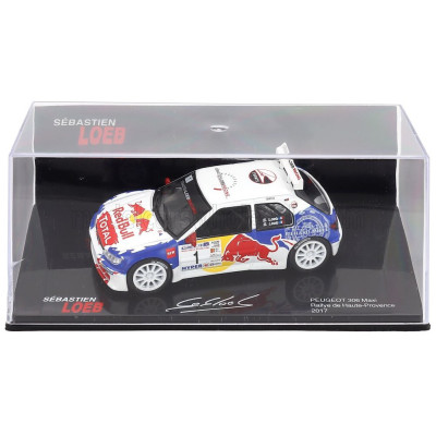 EDICOLA PEUGEOT 306 MAXI N 1 WINNER RALLY NATIONAL DE HAUTE PROVENCE 2017 SEBASTIEN LOEB - SEVERINE LOEB - CON VETRINA - WITH