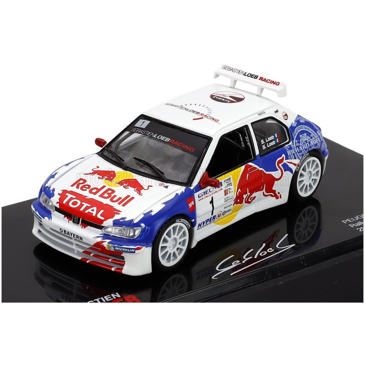 EDICOLA PEUGEOT 306 MAXI N 1 WINNER RALLY NATIONAL DE HAUTE PROVENCE 2017 SEBASTIEN LOEB - SEVERINE LOEB - CON VETRINA - WITH