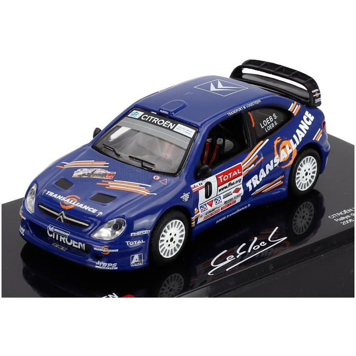 EDICOLA CITROEN XSARA N 0 RALLY DE ROUERGUE AVEYRON MIDI-PYRENEES 2006 SEBASTIEN LOEB - SEVERINE MENY - CON VETRINA - WITH