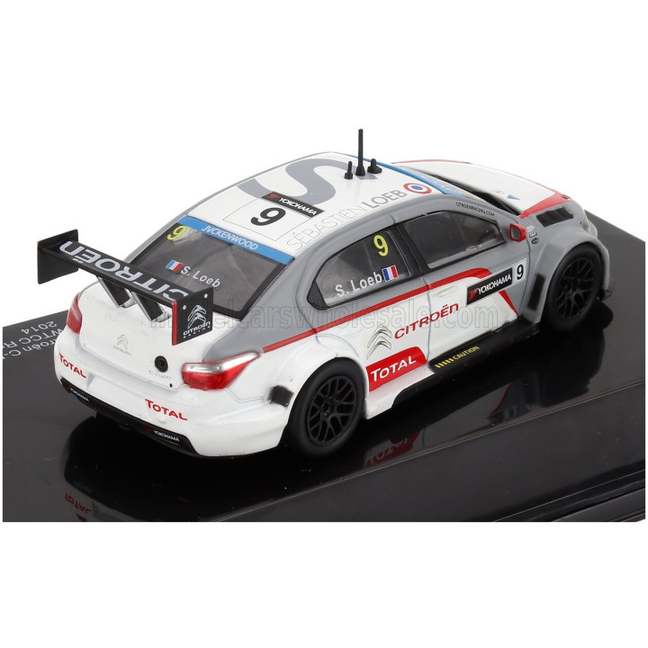 EDICOLA CITROEN C-ELYSEE N 9 WTCC RACE OF MAROCCO 2014 SEBASTIEN LOEB - CON VETRINA - WITH SHOWCASE - WHITE MATT GREY RED 1/43