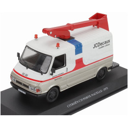 EDICOLA CITROEN C35 VAN PORTE NACELLE JCDecaux MOBILIER URBAIN SERVICE ENTRETIEN AGENCE PARIS 1975 - WHITE RED GOLD 1/43