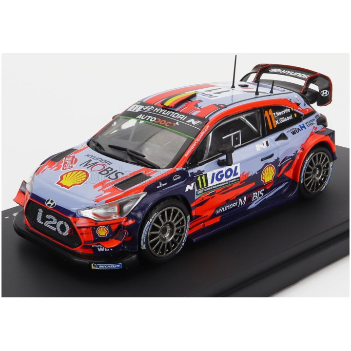 EDICOLA HYUNDAI i20 WRC COUPE N 11 WINNER RALLY TOUR DE CORSE 2019 T.NEUVILLE - N.GILSOUL - 2 TONE BLUE RED 1/43