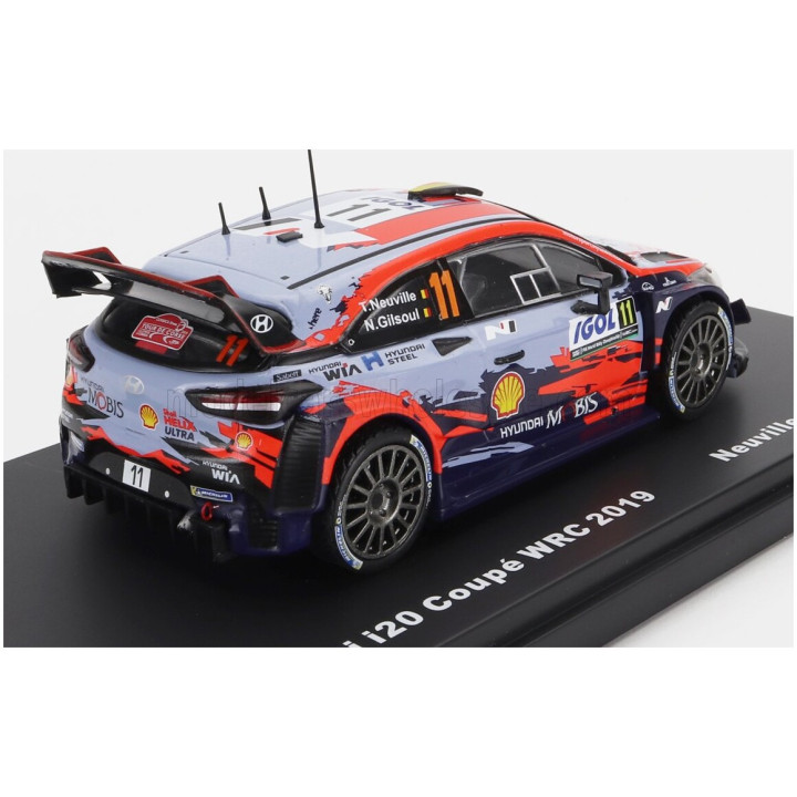 EDICOLA HYUNDAI i20 WRC COUPE N 11 WINNER RALLY TOUR DE CORSE 2019 T.NEUVILLE - N.GILSOUL - 2 TONE BLUE RED 1/43