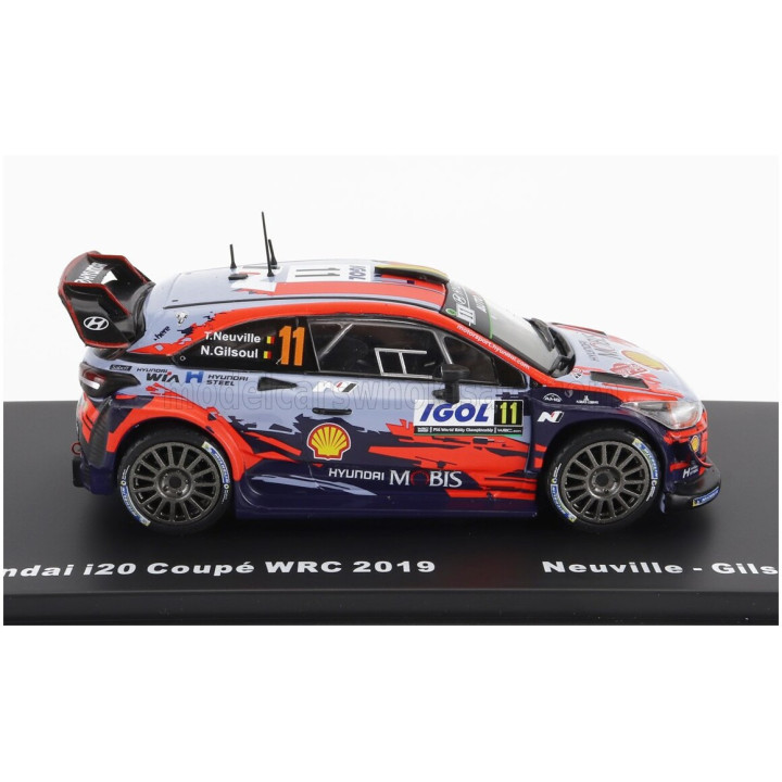 EDICOLA HYUNDAI i20 WRC COUPE N 11 WINNER RALLY TOUR DE CORSE 2019 T.NEUVILLE - N.GILSOUL - 2 TONE BLUE RED 1/43