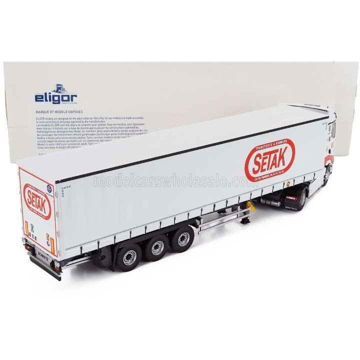 ELIGOR RENAULT T-LINE HIGH TRUCK SETAK TELONATO TRANSPORTS 2023 - WHITE 1/43