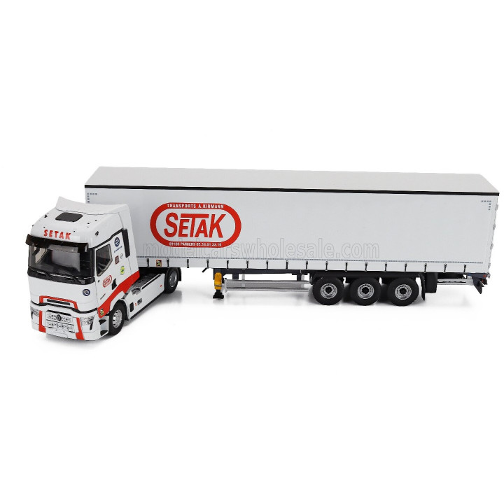 ELIGOR RENAULT T-LINE HIGH TRUCK SETAK TELONATO TRANSPORTS 2023 - WHITE 1/43
