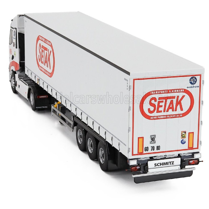 ELIGOR RENAULT T-LINE HIGH TRUCK SETAK TELONATO TRANSPORTS 2023 - WHITE 1/43