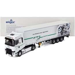 ELIGOR RENAULT T-LINE HIGH TRUCK TELONATO JEANTET TRANSPORTS 2023 - WHITE 1/43