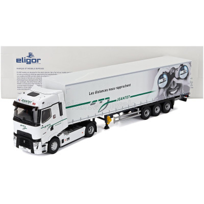 ELIGOR RENAULT T-LINE HIGH TRUCK TELONATO JEANTET TRANSPORTS 2023 - WHITE 1/43