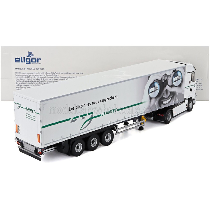 ELIGOR RENAULT T-LINE HIGH TRUCK TELONATO JEANTET TRANSPORTS 2023 - WHITE 1/43