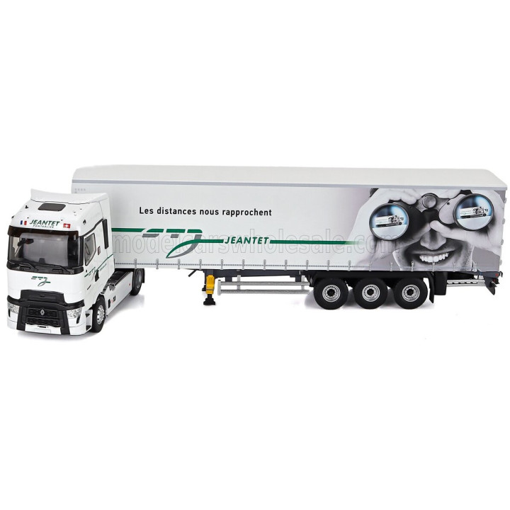 ELIGOR RENAULT T-LINE HIGH TRUCK TELONATO JEANTET TRANSPORTS 2023 - WHITE 1/43