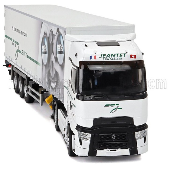 ELIGOR RENAULT T-LINE HIGH TRUCK TELONATO JEANTET TRANSPORTS 2023 - WHITE 1/43
