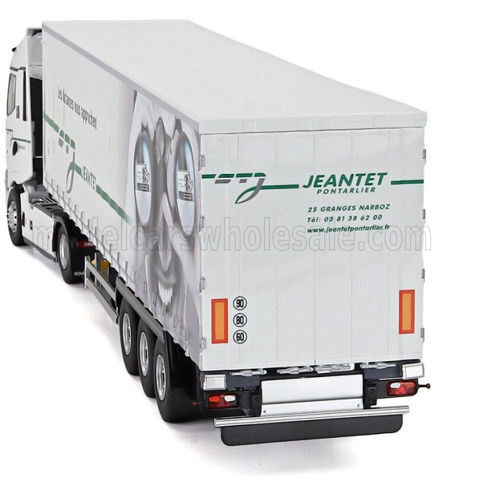 ELIGOR RENAULT T-LINE HIGH TRUCK TELONATO JEANTET TRANSPORTS 2023 - WHITE 1/43
