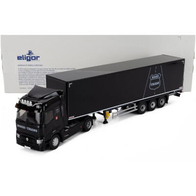 ELIGOR RENAULT T480 TRUCK CASSONATO ROAD TRANS TRANSPORTS 2021 - BLACK 1/43