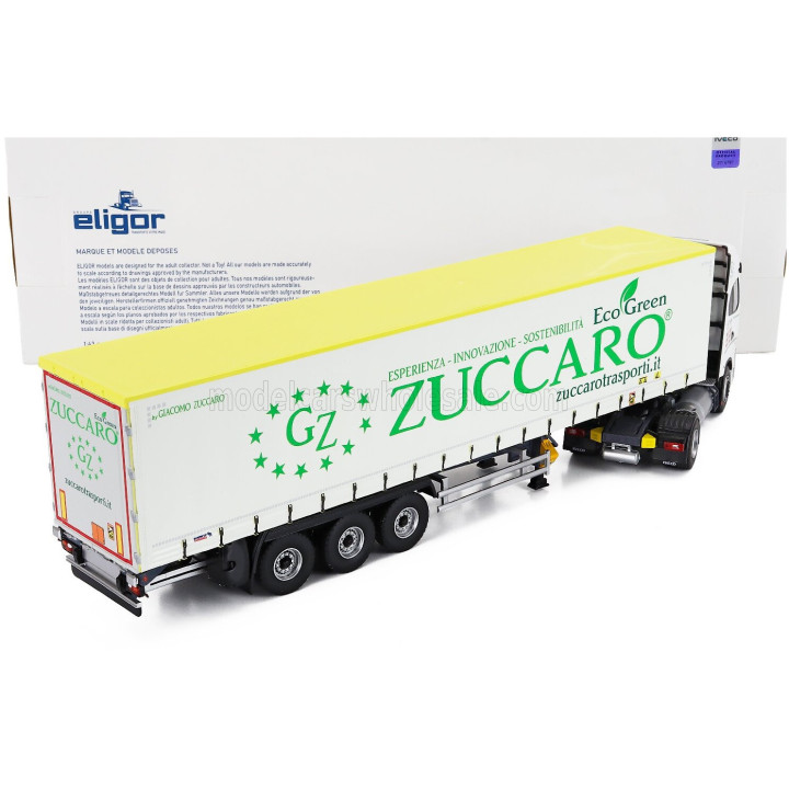ELIGOR IVECO FIAT S-WAY NP TRUCK TELONATO ZUCCARO TRANSPORTS 2020 - WHITE 1/43