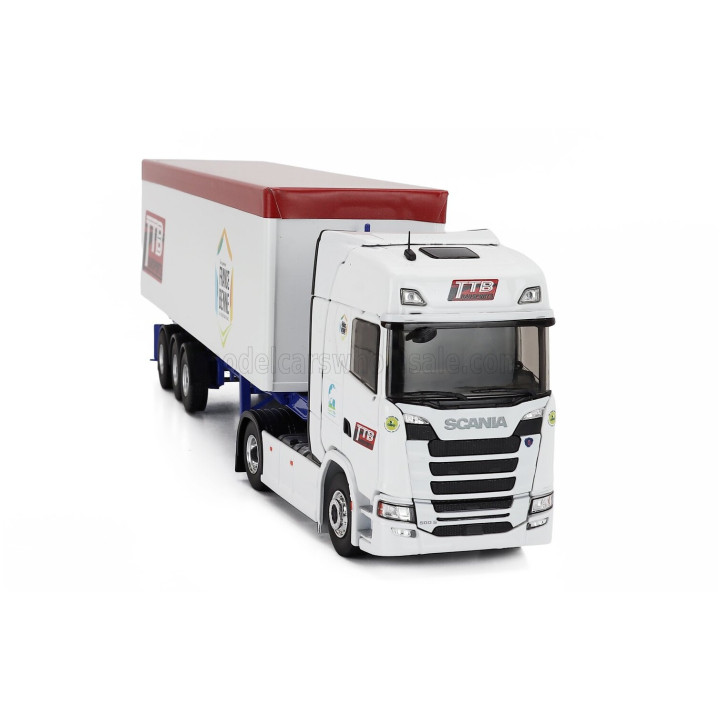 ELIGOR SCANIA S500 TRUCK CASSONATO TTB TRANSPORTS 2024 - WHITE 1/43