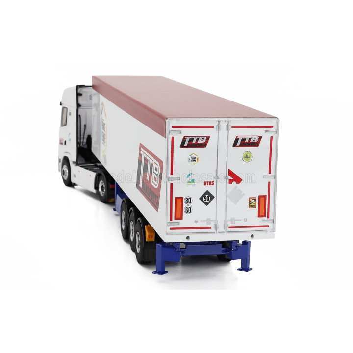 ELIGOR SCANIA S500 TRUCK CASSONATO TTB TRANSPORTS 2024 - WHITE 1/43