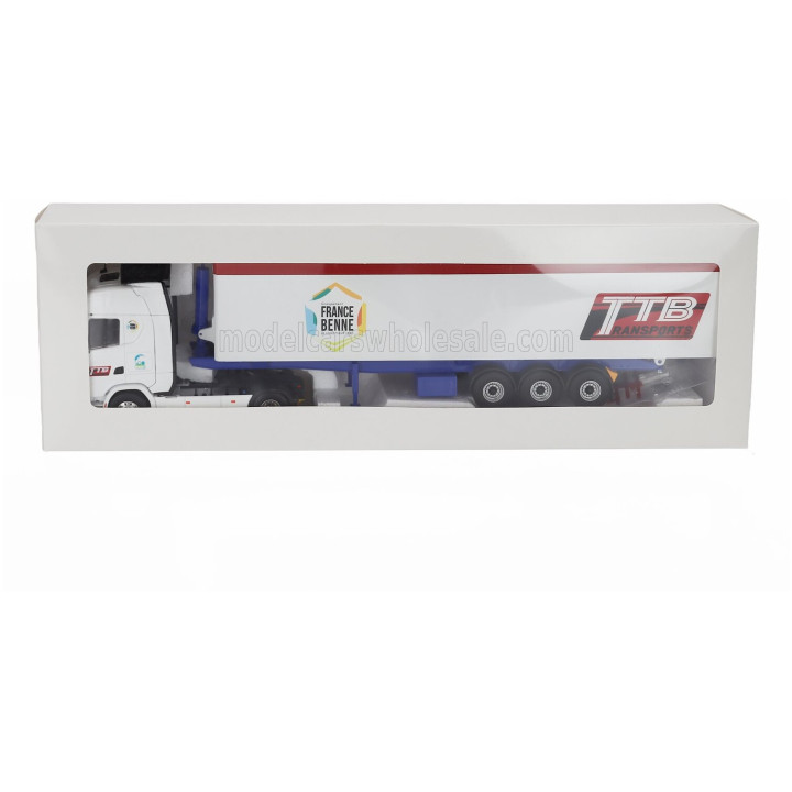 ELIGOR SCANIA S500 TRUCK CASSONATO TTB TRANSPORTS 2024 - WHITE 1/43