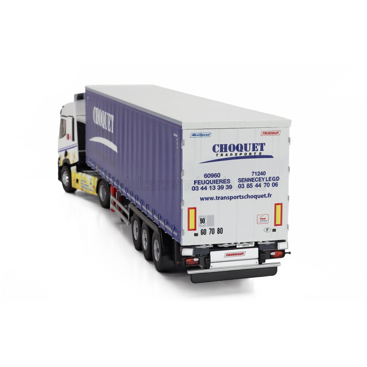 ELIGOR RENAULT T480 TRUCK TELONATO CHOQUET TRANSPORTS 2021 - WHITE BLUE 1/43