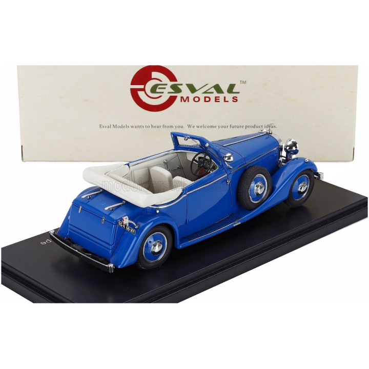 ESVAL MODEL HISPANO SUIZA J12 DROPHEAD CABRIOLET OPEN DROPHEAD COUPE BY FERNANDEZ & DARRIN 1934 - BLUE 1/43