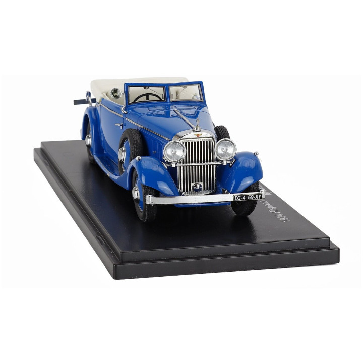 ESVAL MODEL HISPANO SUIZA J12 DROPHEAD CABRIOLET OPEN DROPHEAD COUPE BY FERNANDEZ & DARRIN 1934 - BLUE 1/43