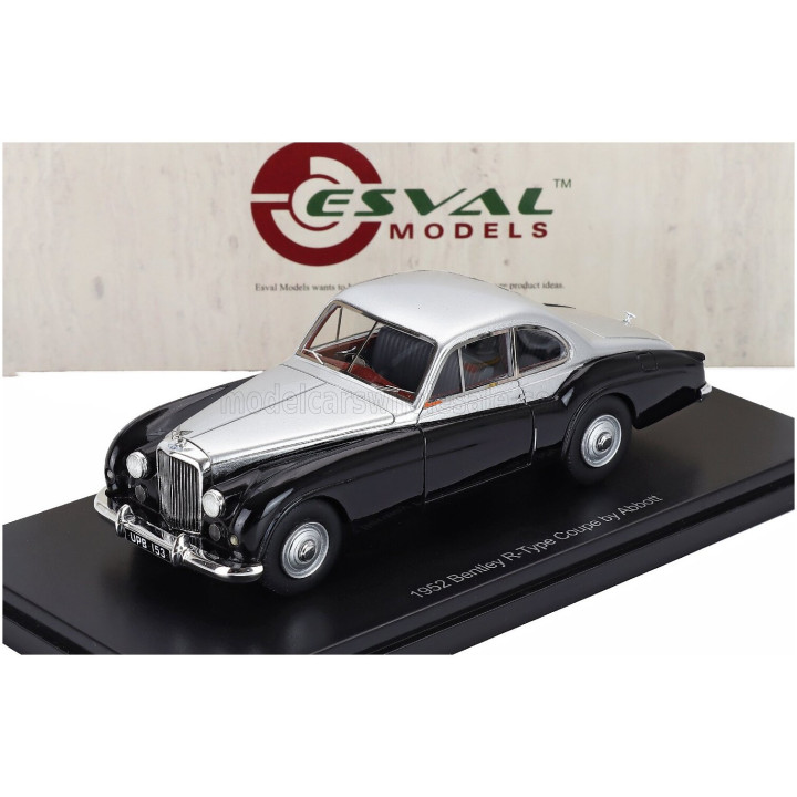 ESVAL MODEL BENTLEY R-TYPE COUPE CARROZZERIA ABBOTT 1952 - SILVER BLACK 1/43
